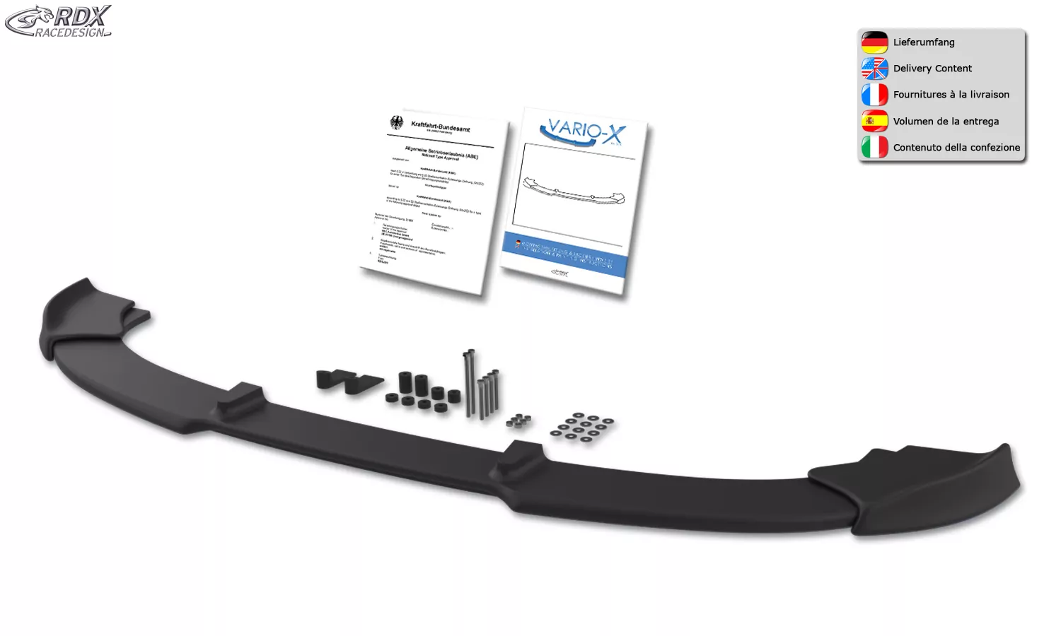 RDX Frontspoiler VARIO-X für RENAULT Twingo 2 RS Phase 1 Frontlippe Front Ansatz Vorne Spoilerlippe