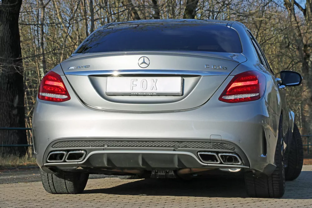 Mercedes C-Klasse 205 AMG C63 S  Endschalldämpfer rechts/links inkl. Abgasklappen - Endrohre sitzen in der originalen Stoßstange - Für Fahrzeuge mit originaler Performance Anlage