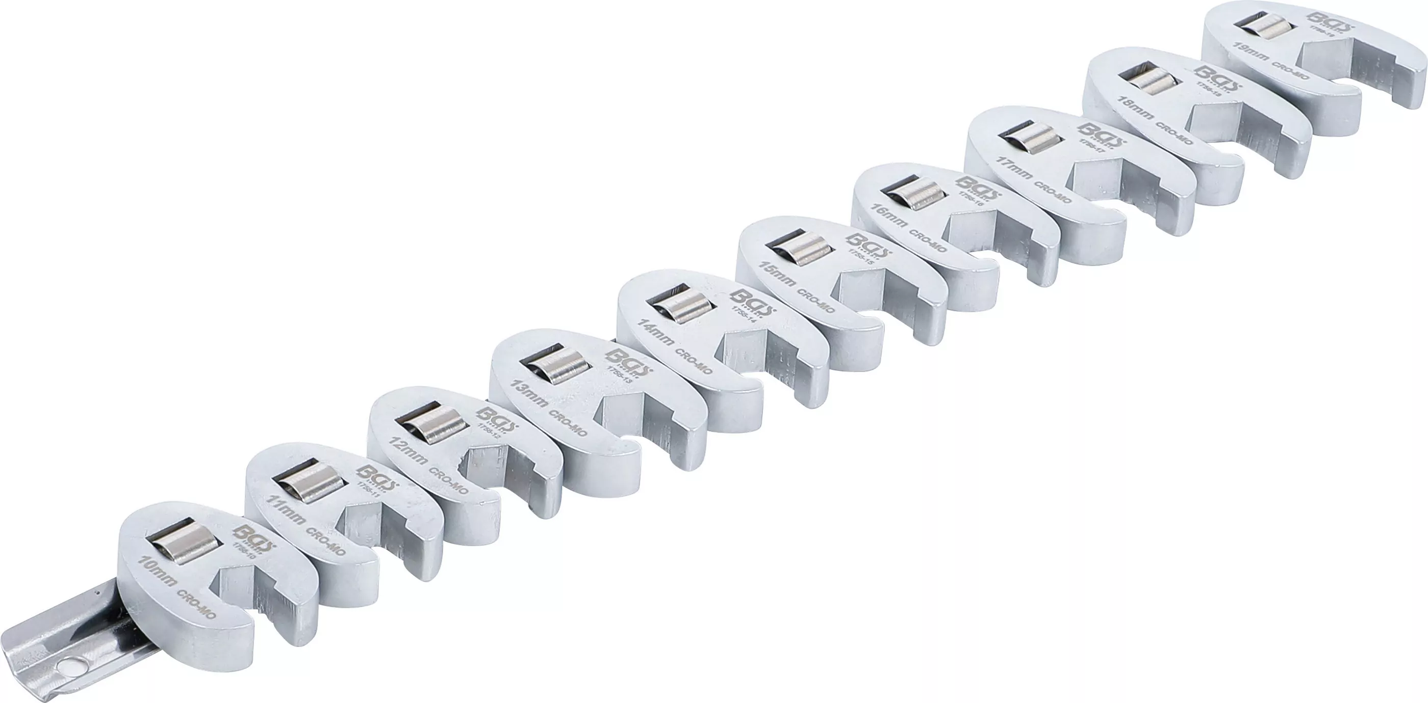 Hahnenfußschlüssel-Satz | Antrieb Innenvierkant 10 mm (3/8") | SW 10 - 19 mm | 10-tlg.