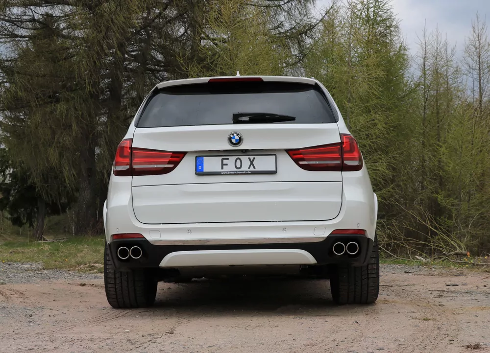 BMW X5 F15  Endschalldämpfer quer Ausgang rechts/links, Eingang doppelflutig - 2x80 Typ 16 rechts/links