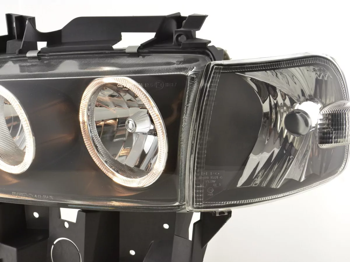 Scheinwerfer Set Angel Eyes VW Bus Typ T4 Bj. 97-02 schwarz