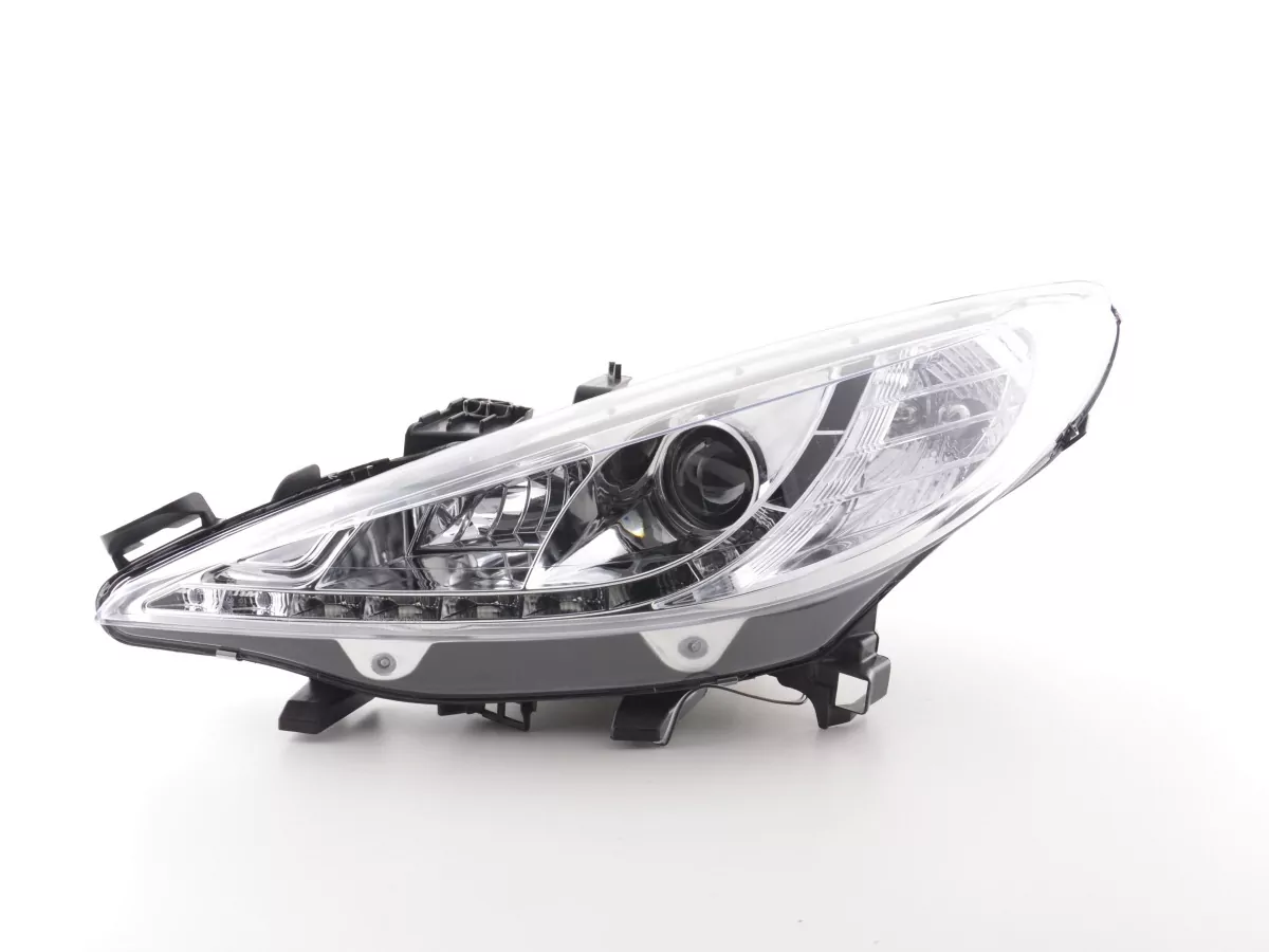 Scheinwerfer Set Daylight LED Tagfahrlicht Peugeot 207 Bj. 06- chrom für Rechtslenker