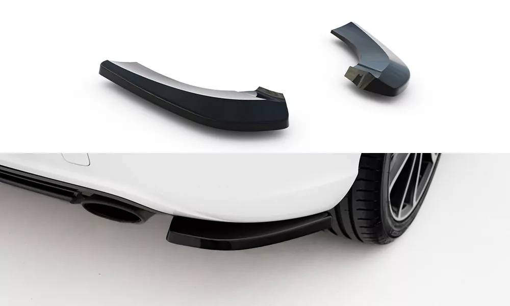 Heck Ansatz Flaps Diffusor Für Mercedes-Benz B W246 Schwarz Hochglanz