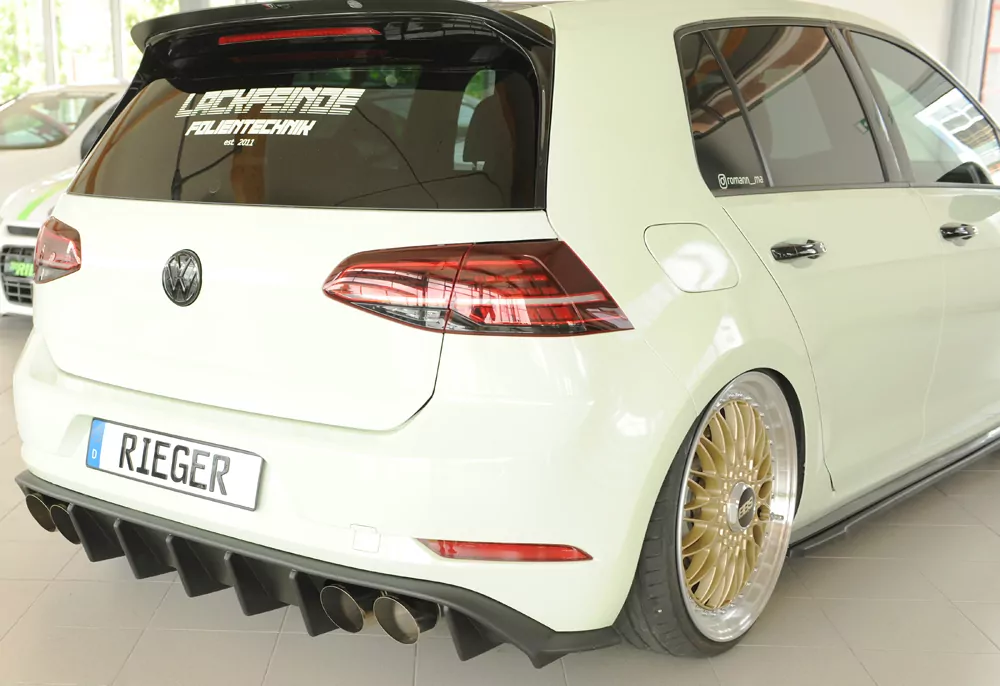 Rieger Heckeinsatz matt schwarz für VW Golf 7 R 5-tür. 02.17- (ab Facelift)