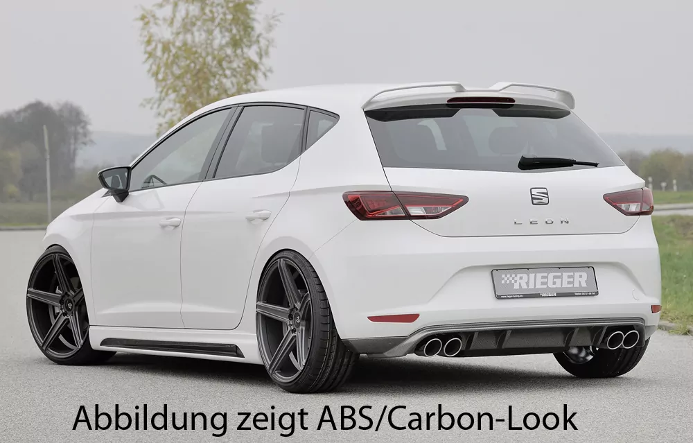 Rieger Seitenschweller links  matt schwarz für Seat Leon FR (5F) 5-tür. 01.13-