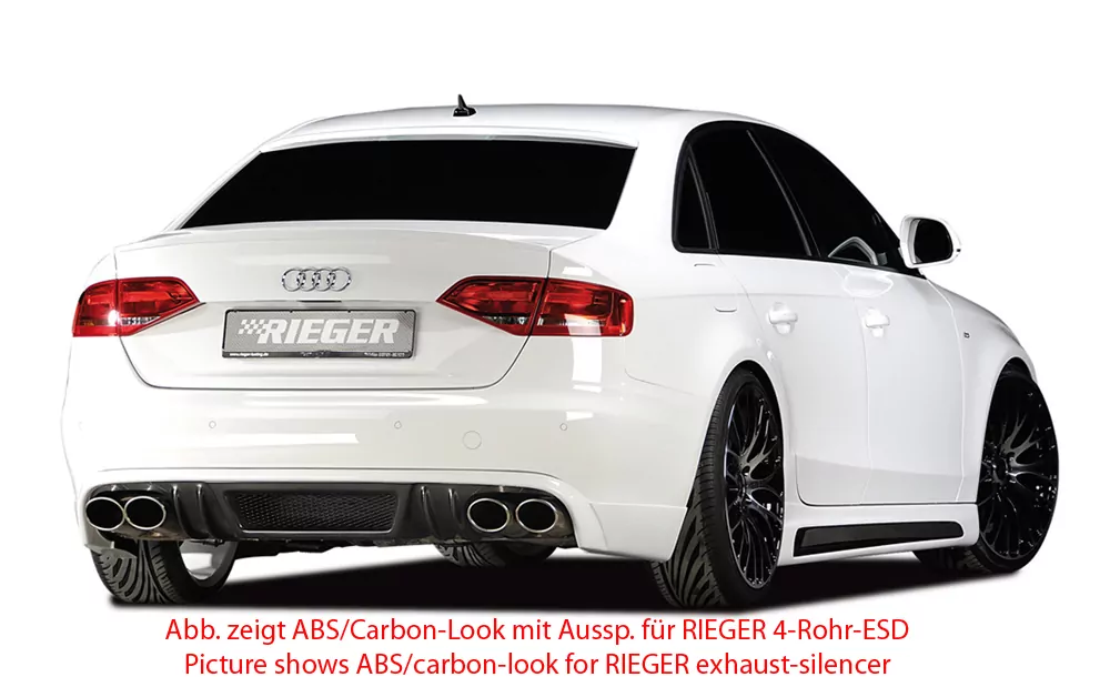 Rieger Heckschürzenansatz für Audi A4 (B8/B81) - Lim. 11.07-12.11 (bis Facelift) carbon optik