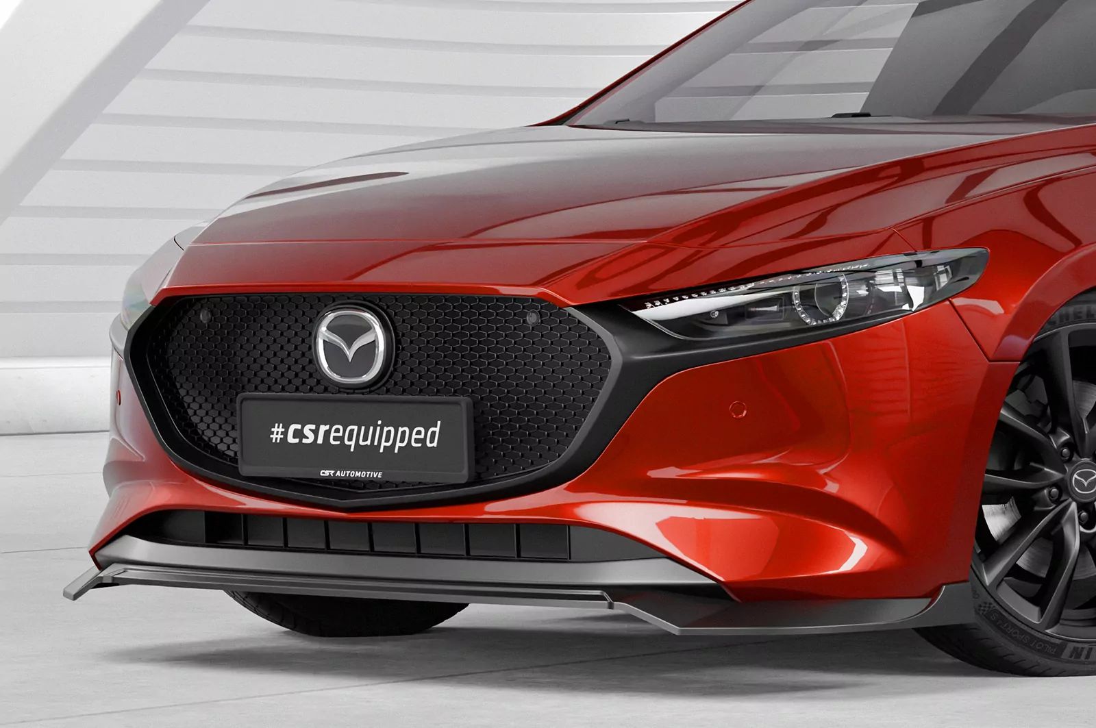 Cup-Spoilerlippe mit ABE für Mazda 3 (Typ BP) CSL649 Schwarz Strukturiert