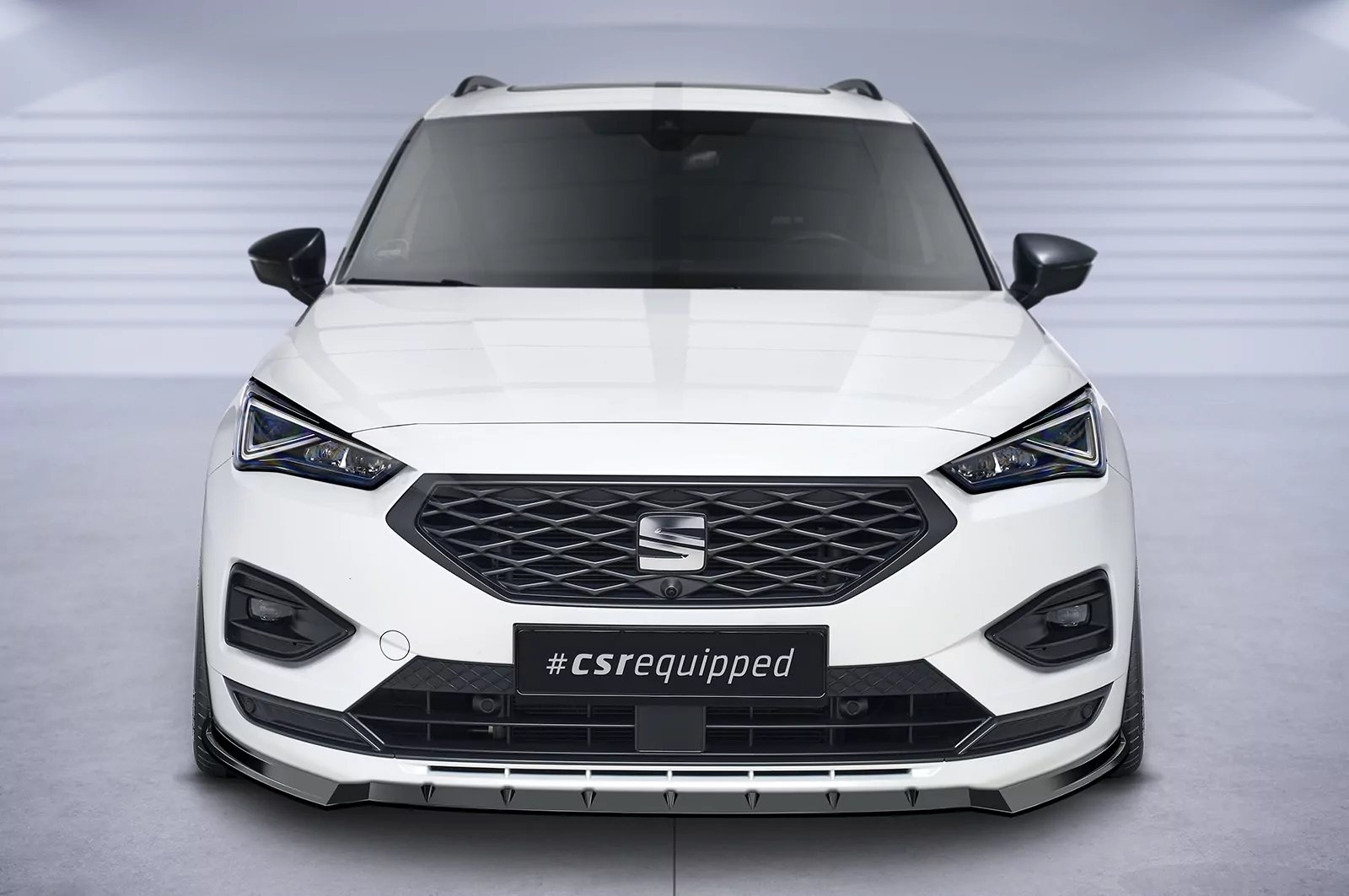 Cup-Spoilerlippe mit ABE für Seat Tarraco FR CSL653 Schwarz Strukturiert