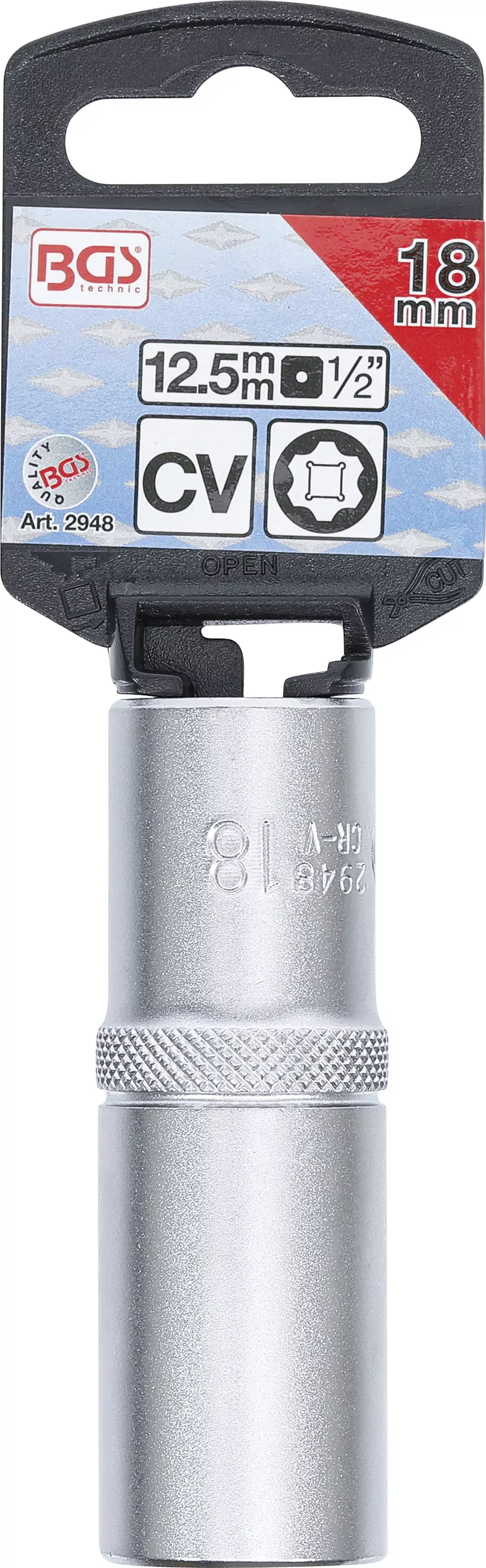 Steckschlüssel-Einsatz Super Lock, tief | Antrieb Innenvierkant 12,5 mm (1/2") | SW 18 mm