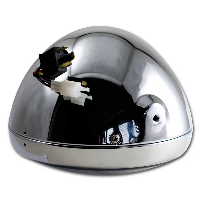 Led-scheinwerfer 7", Fargo, Chrom, M8 Seitlich, Chromreflektor, British Style, E-geprüft