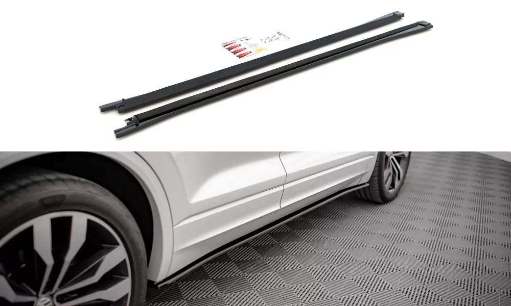 Seitenschweller Ansatz Für Volkswagen Touareg R-line Mk3 Schwarz Hochglanz