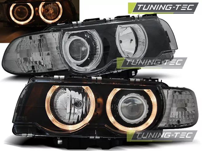 HEADLIGHTS ANGEL EYES BLACK fits BMW E38 09.98-07.01