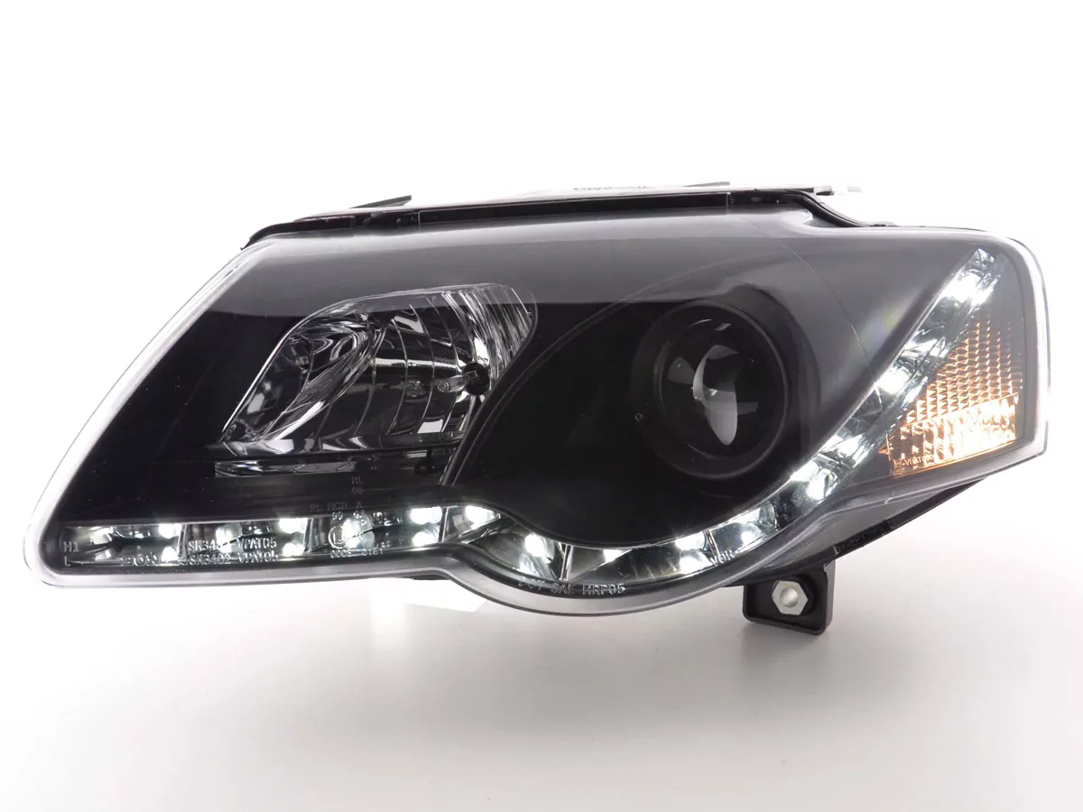 Scheinwerfer Set Daylight LED Tagfahrlicht VW Passat B6 3C schwarz