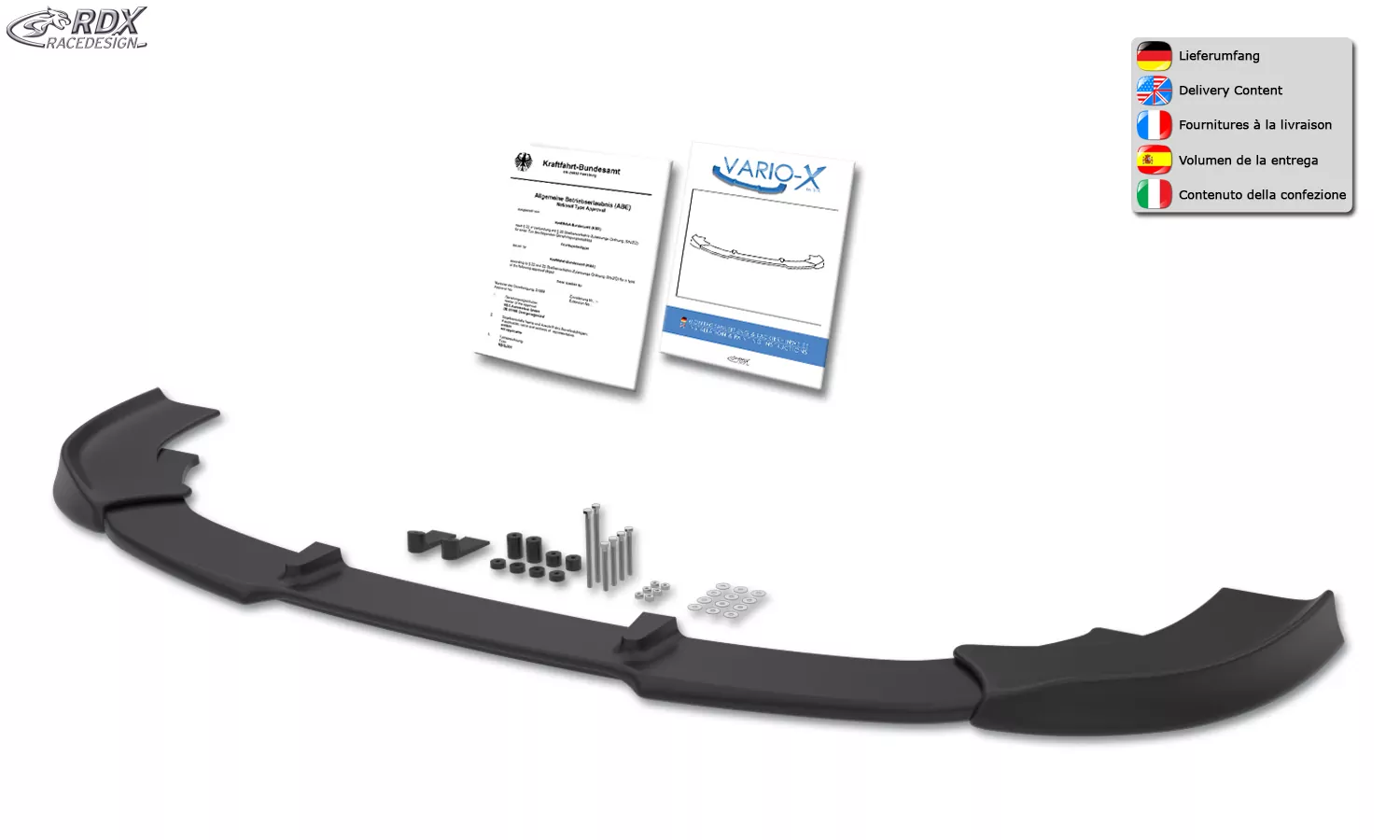 RDX Frontspoiler VARIO-X für MERCEDES V-Klasse W447 2014+ AMG-Line Frontlippe Front Ansatz Vorne Spoilerlippe