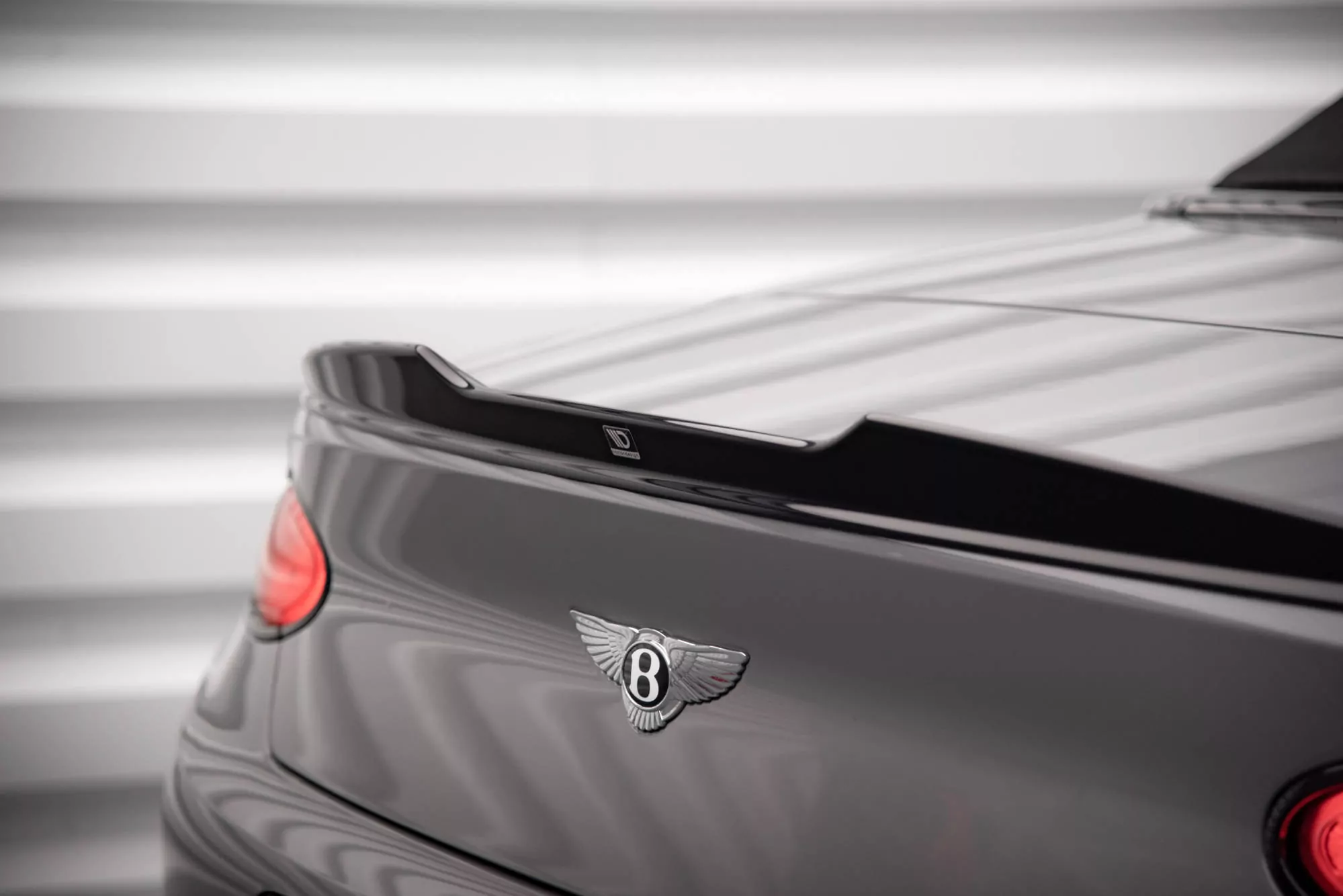 3D Spoiler CAP Für Bentley Continental Convertible GT Mk3 Schwarz Hochglanz