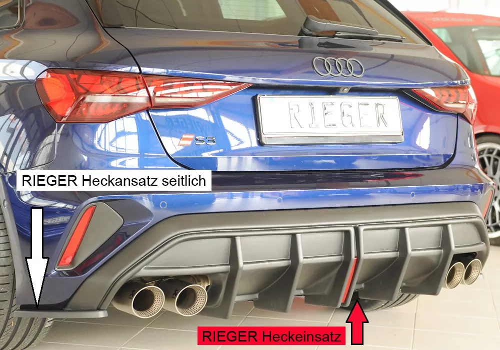Rieger Heckeinsatz für Audi A3 S3 (GY) 5-tür. (Sportback) 06.24- (ab Facelift)