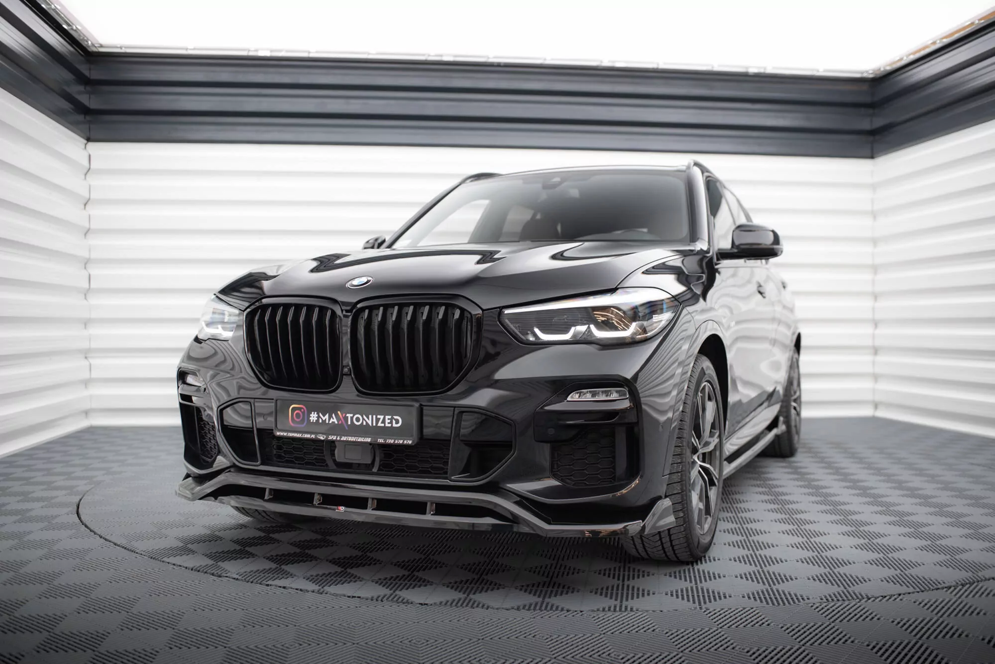 Front Ansatz V.2 Für BMW X5 M-Paket G05 Schwarz Hochglanz