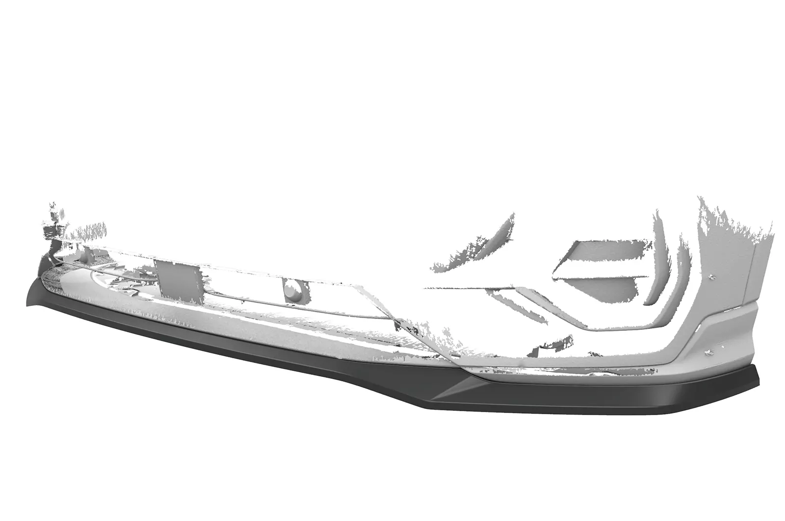 Cup-Spoilerlippe mit ABE für Audi Q3 (F3) S-Line CSL665 Schwarz Strukturiert