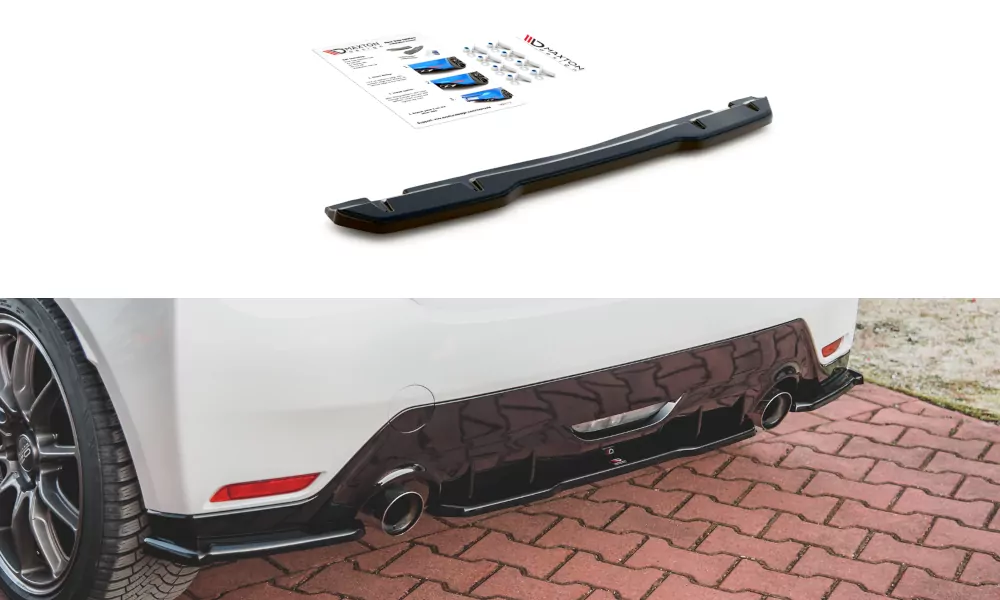 Mittlerer Diffusor Heck Ansatz Für Toyota GR Yaris Mk4 Schwarz Hochglanz
