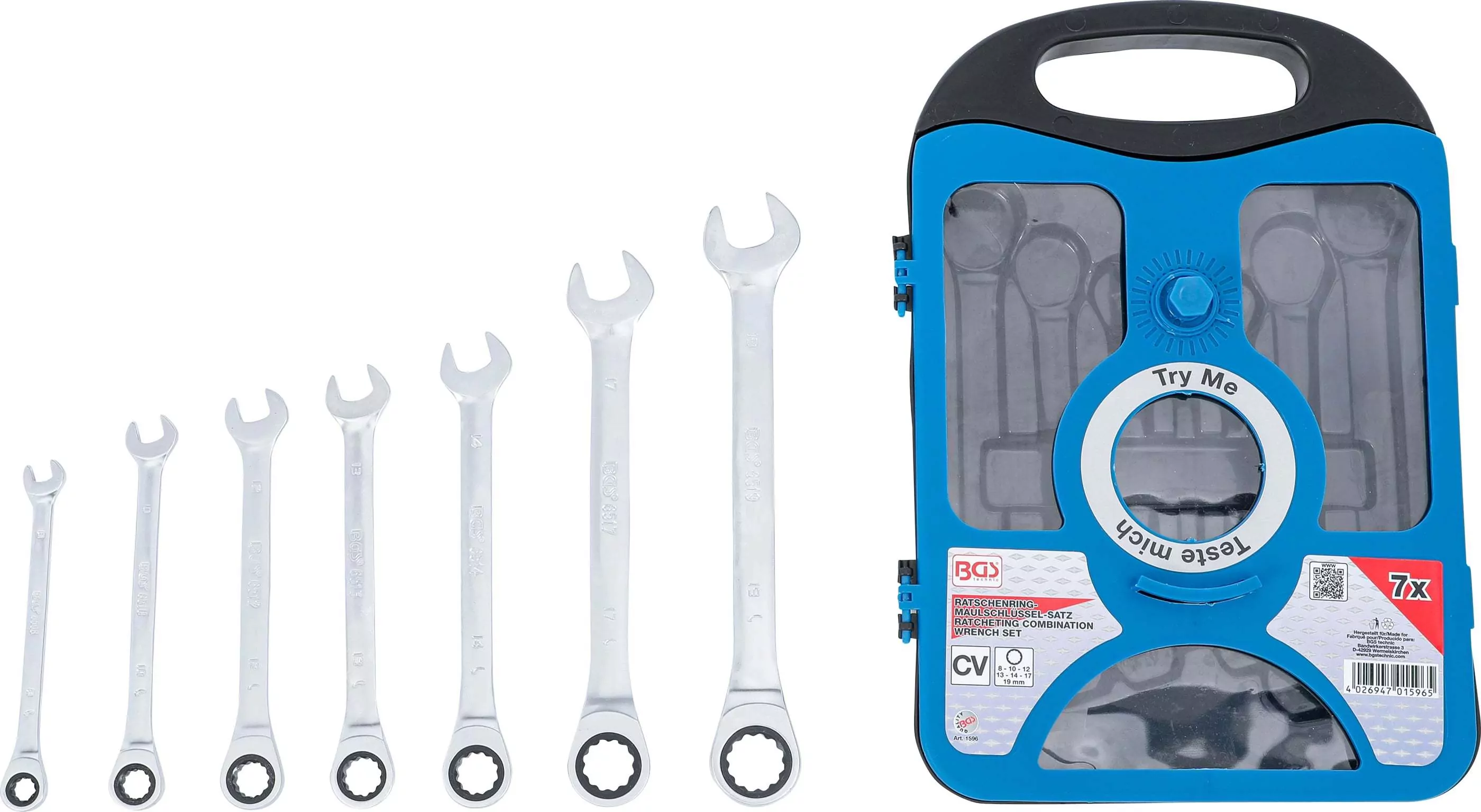 Ratschenring-Maulschlüssel-Satz | SW 8 - 19 mm | 7-tlg.