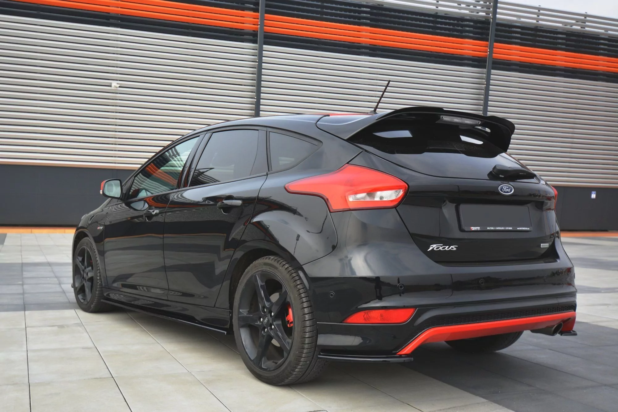 Spoiler CAP Passend Für Ford Focus ST-Line Mk3 FL Schwarz Hochglanz