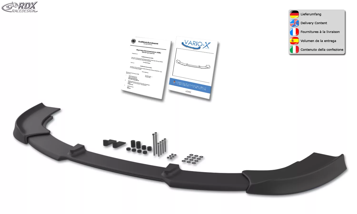 RDX Frontspoiler VARIO-X für SKODA Octavia 2 RS Typ 1Z -2008 Frontlippe Front Ansatz Vorne Spoilerlippe