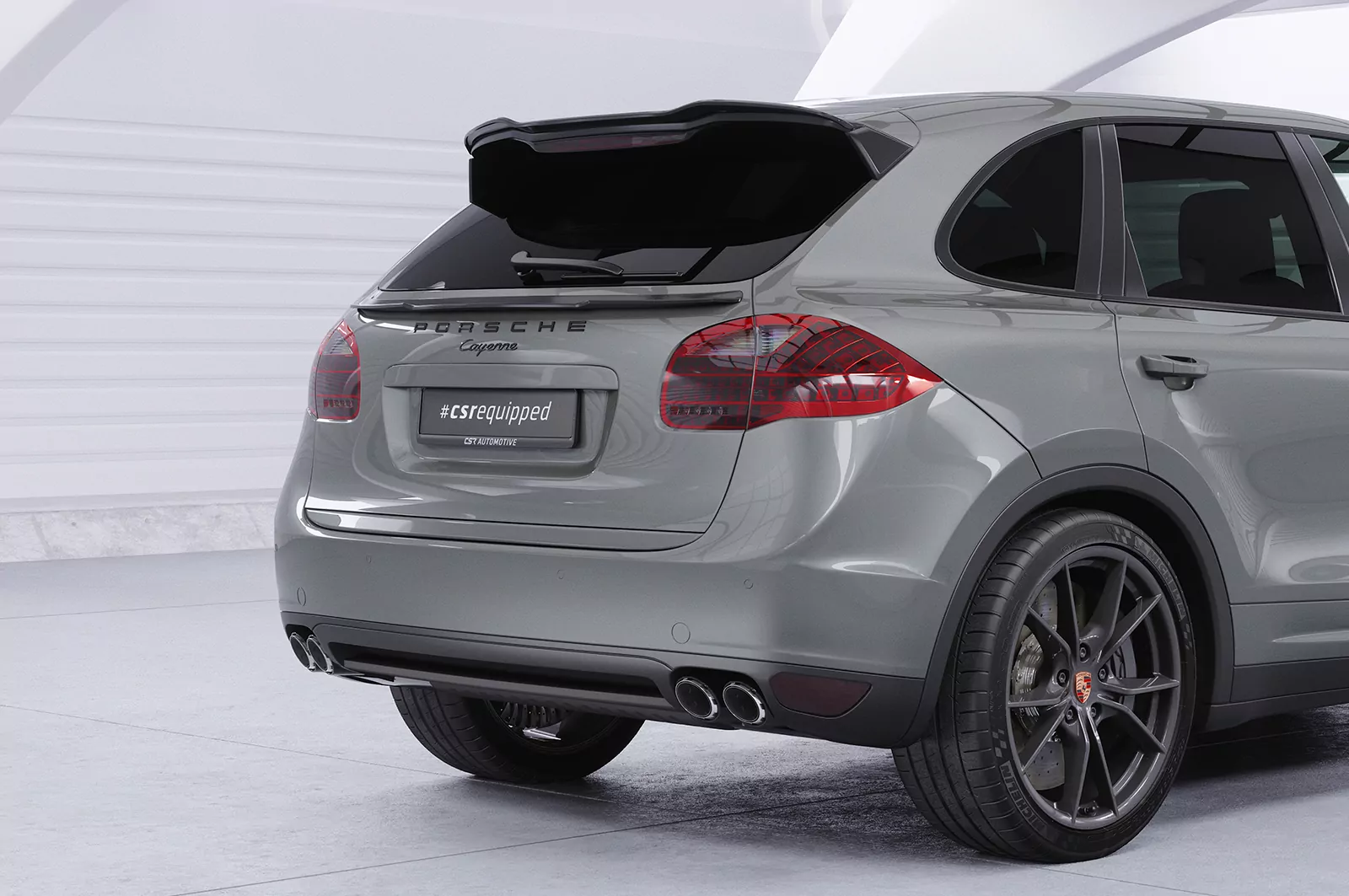Heckflügel mit ABE für Porsche Cayenne Typ 92A HF782 Strukturiert (schwarz matt)