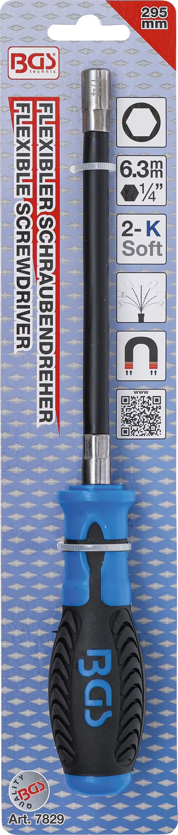 Bit-Schraubendreher für Bits mit flexiblem Schaft | Abtrieb Innensechskant 6,3 mm (1/4")