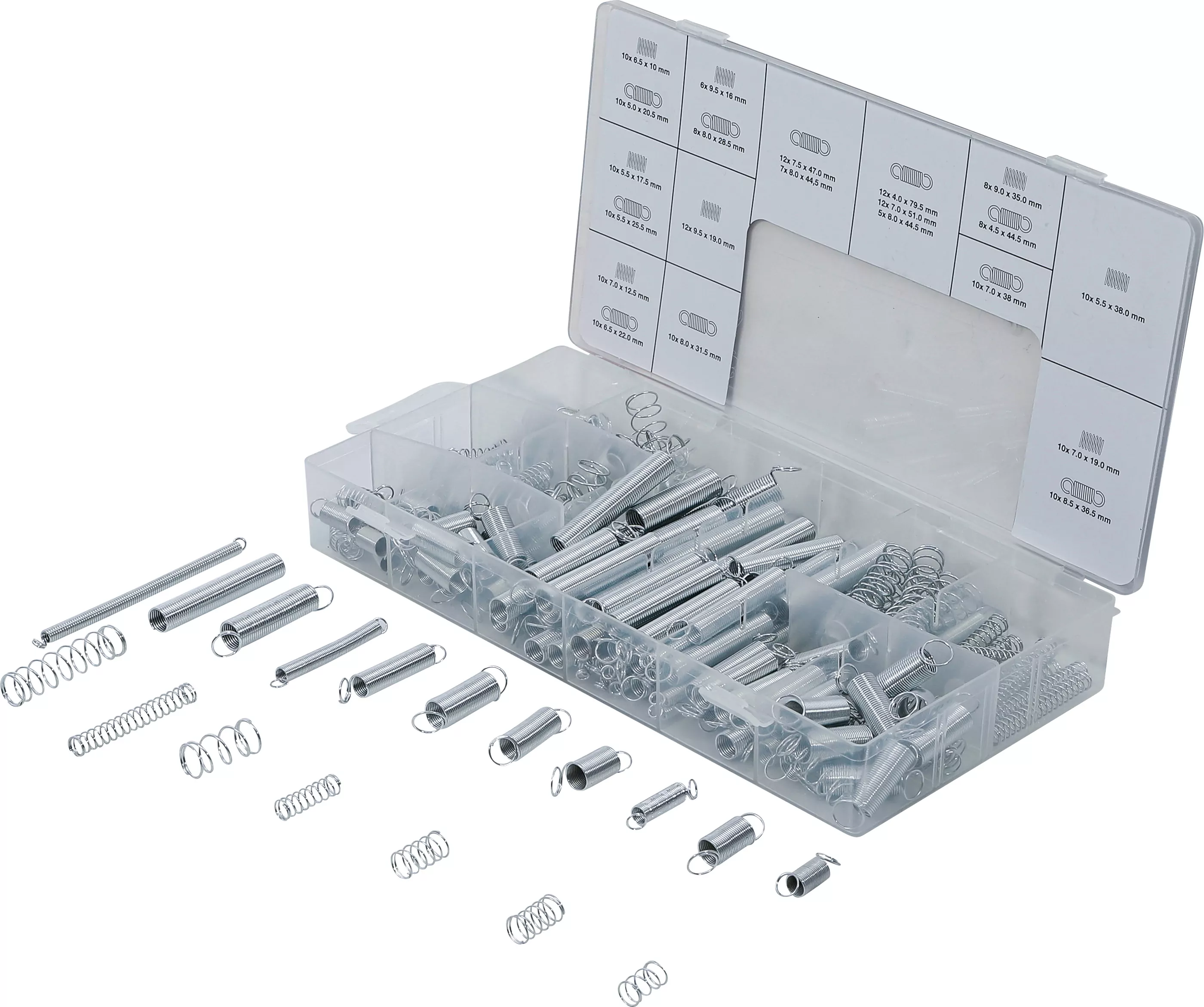 Federn-Sortiment | Zug- und Druckfedern | 200-tlg.