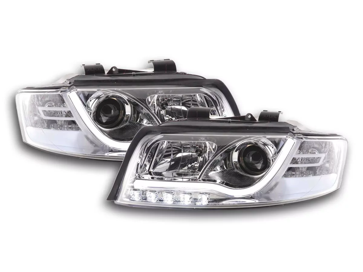 Scheinwerfer Set Daylight LED Tagfahrlicht Audi A4 Typ 8E  01-04 chrom