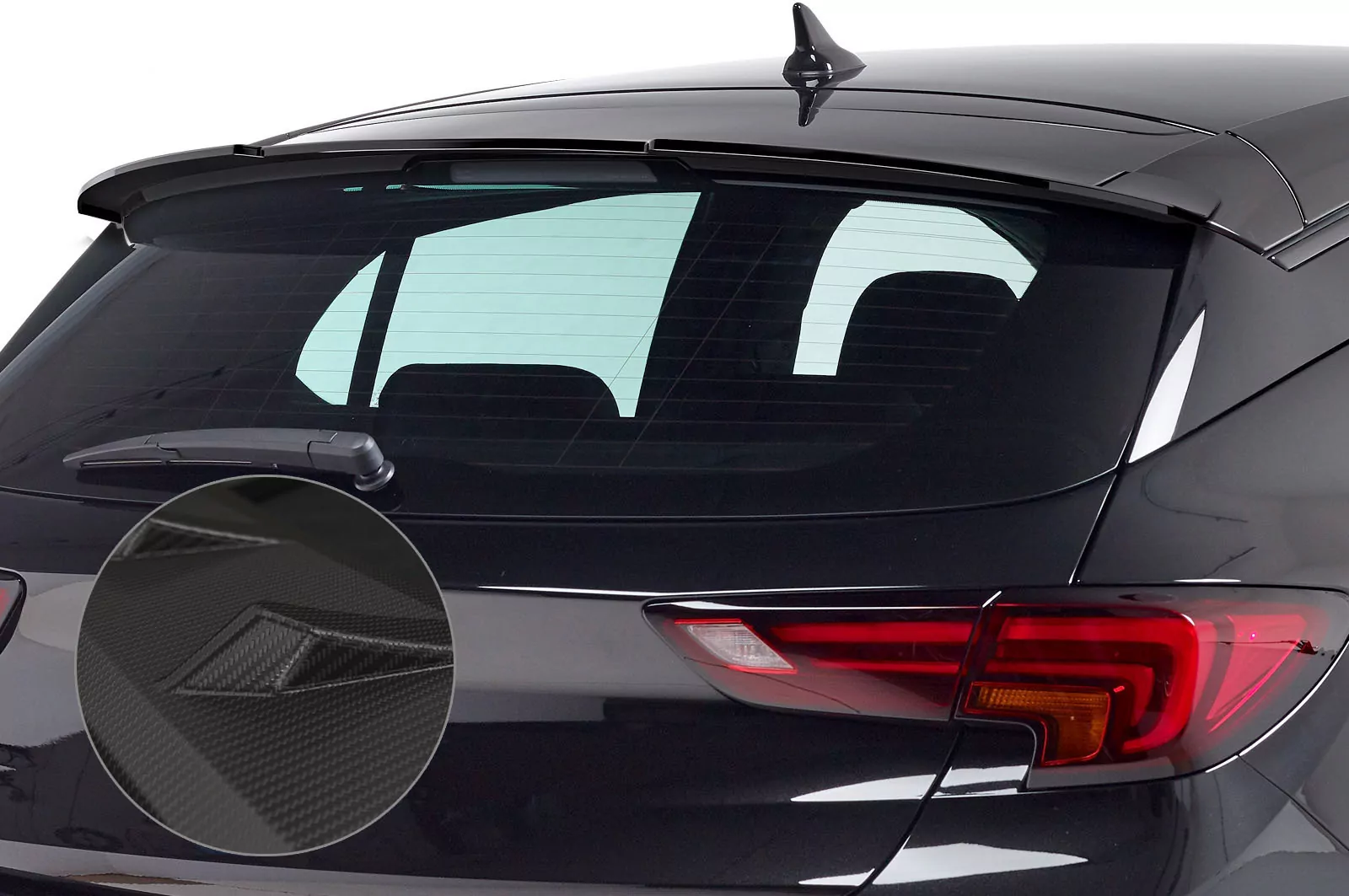 Heckflügel mit ABE für Opel Astra K Schrägheck HF716-M Carbon Look (matt)