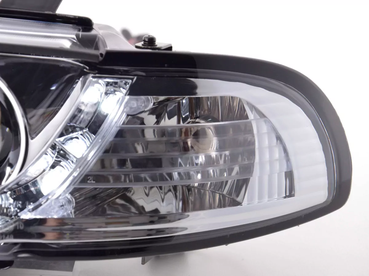 Scheinwerfer Set Daylight LED Tagfahrlicht Audi A4 B5 8D Bj. 94-99 chrom