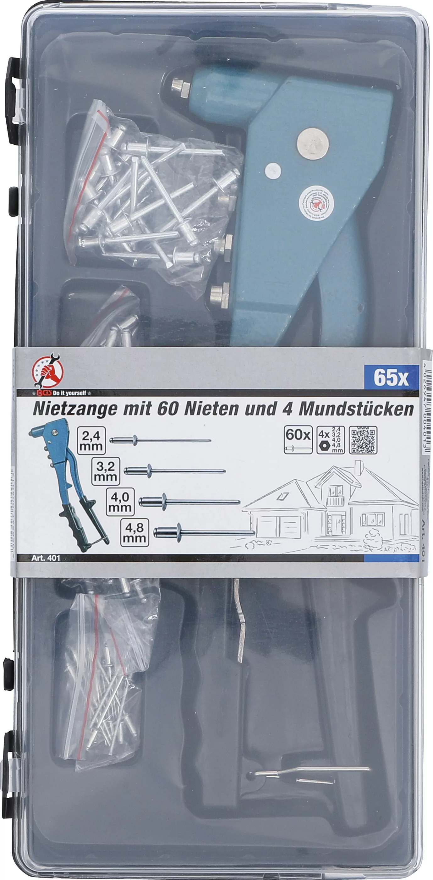 Nietzangen-Satz | 2,4 / 3,2 / 4,0 / 4,8 mm | 250 mm