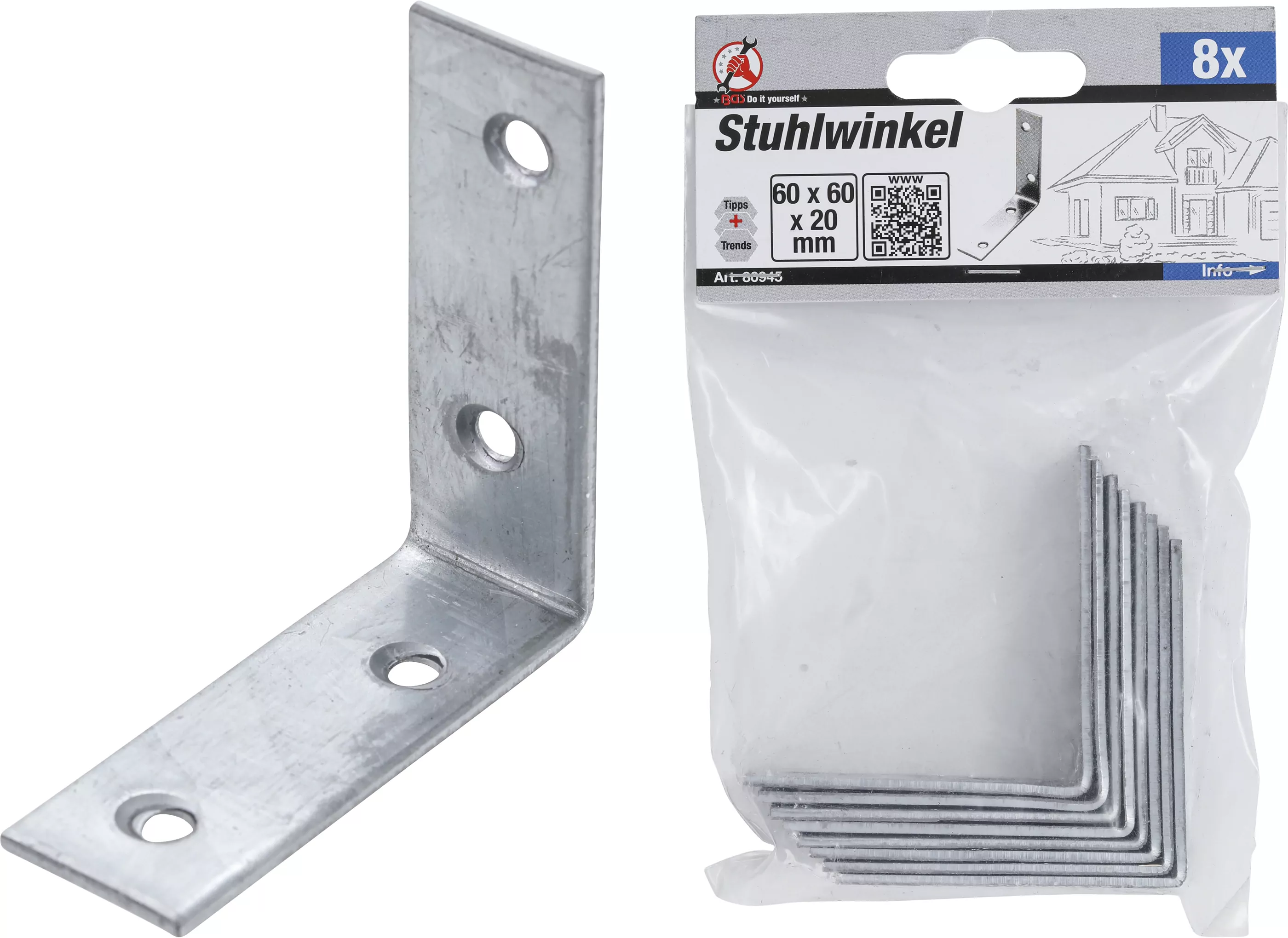 Stuhlwinkel | 60 x 60 x 20 mm | 8-tlg.