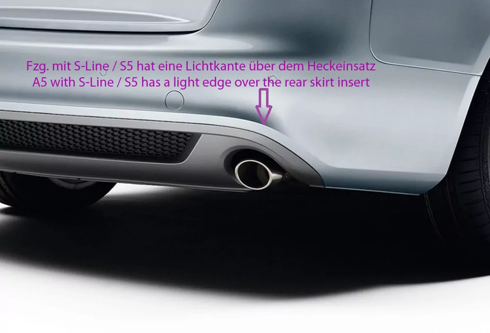 Rieger Heckeinsatz für Audi A5 S5 (B8/B81) - Cabrio 06.07-07.11 (bis Facelift) carbon optik