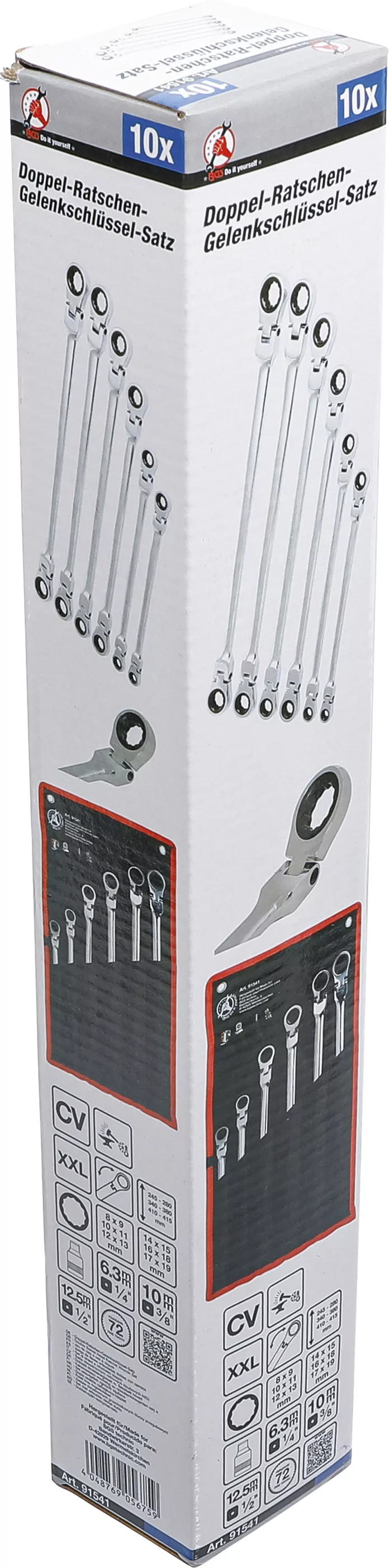 Doppel-Ratschen-Gelenkschlüssel-Satz | SW 8 - 19 mm | 10-tlg.