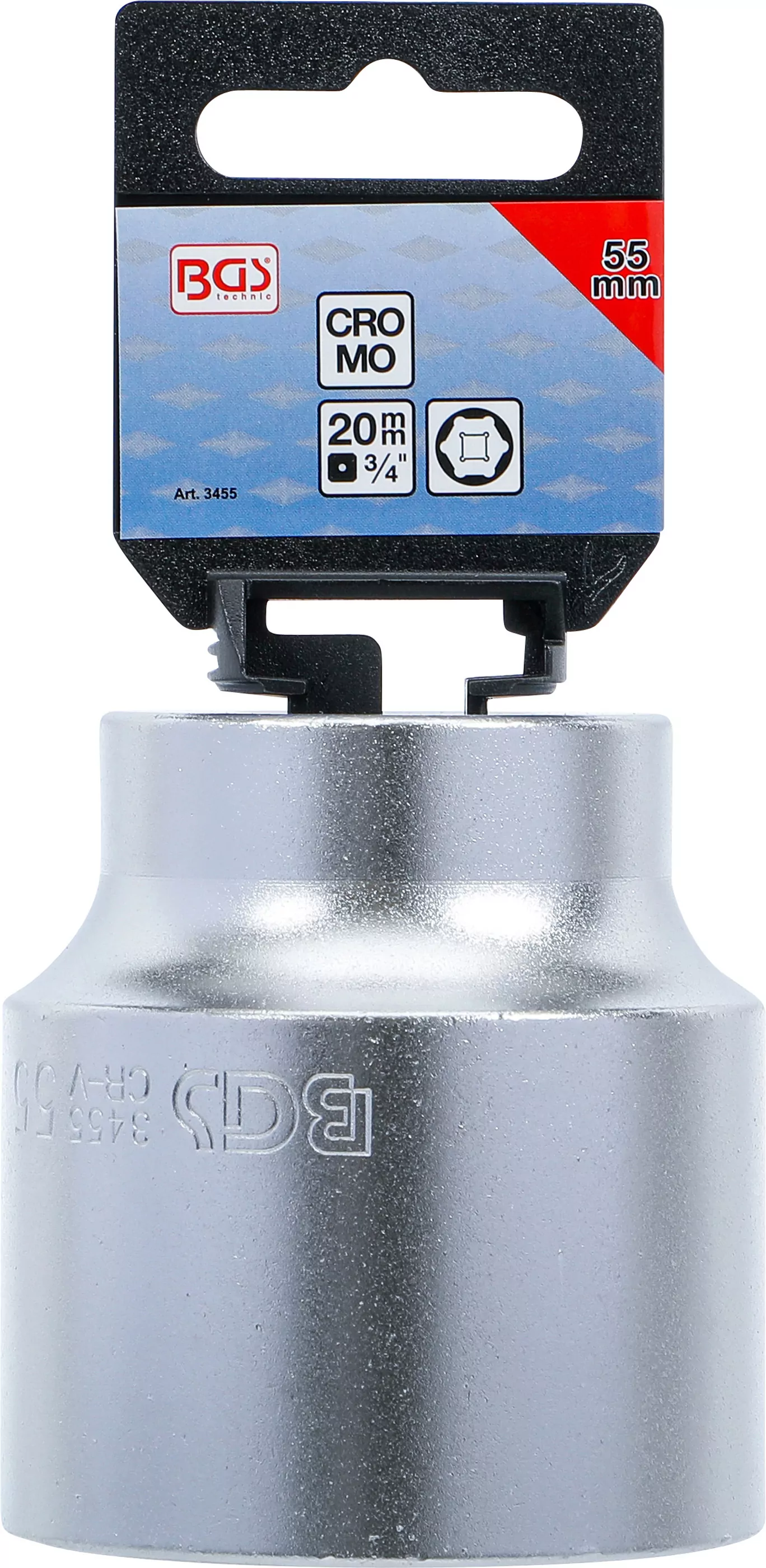 Steckschlüssel-Einsatz Sechskant | Antrieb Innenvierkant 20 mm (3/4") | SW 55 mm