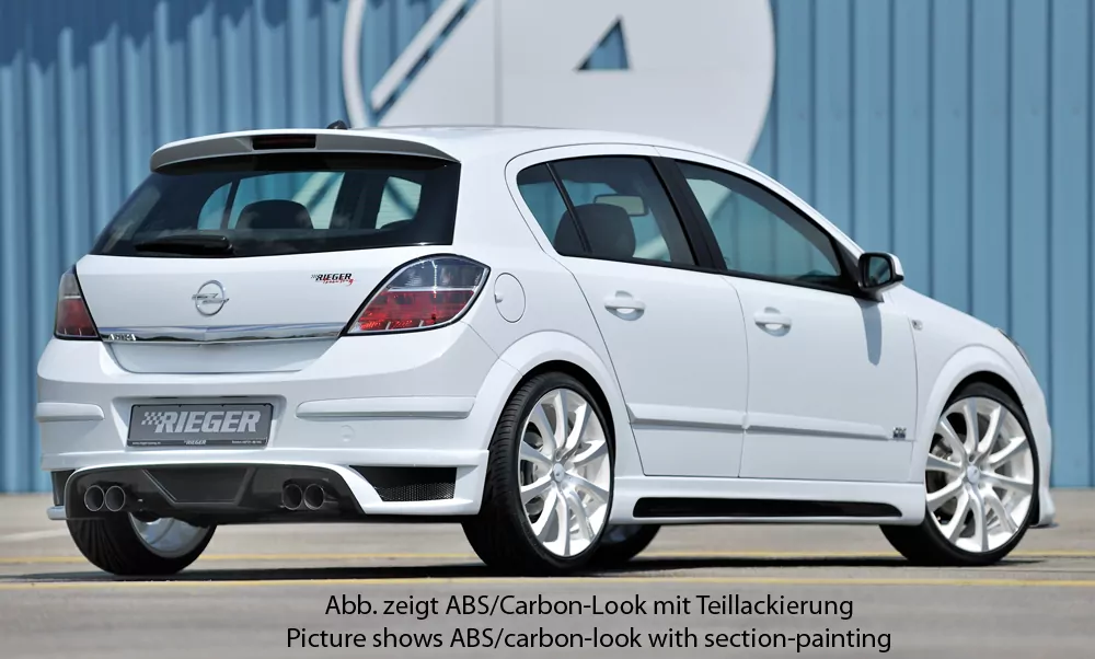 Rieger Seitenschweller rechts  matt schwarz für Opel Astra H 5-tür. 03.04-