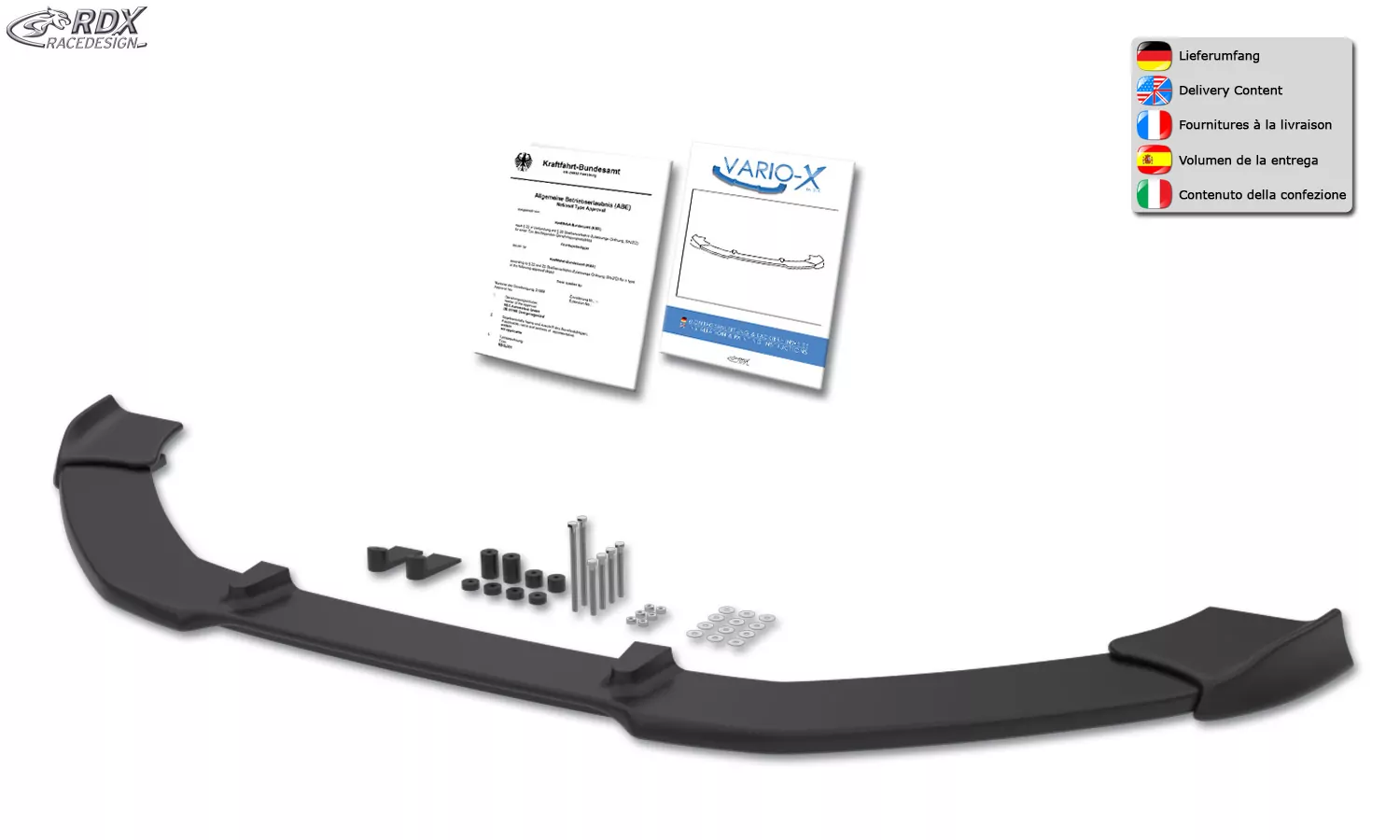 RDX Frontspoiler VARIO-X für VW Golf 6 Frontlippe Front Ansatz Vorne Spoilerlippe