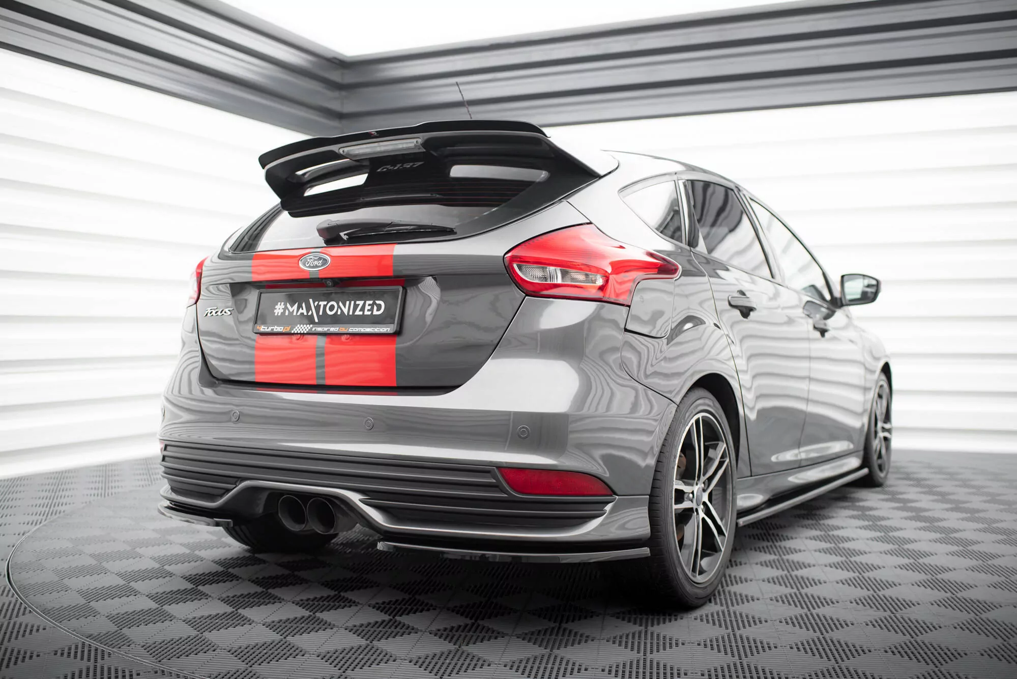 Heck Ansatz Flaps Diffusor Passend Für Diffusor Passend Für FORD FOCUS 3 ST FL Schwarz Hochglanz Schwarz Hochglanz