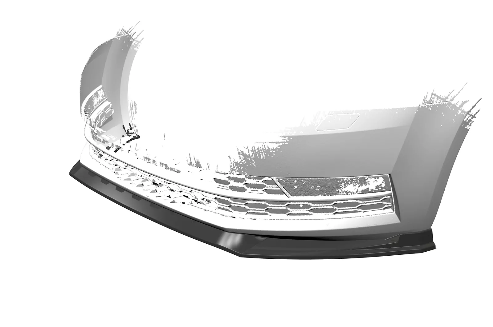 Cup-Spoilerlippe mit ABE für Skoda Octavia 3 (Typ 5E) CSL499 Strukturiert (schwarz matt)