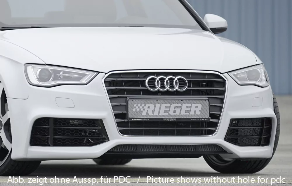 Rieger Spoilerstoßstange für Audi A3 (8V) - 3-tür. (Schrägheck 8V1) 07.12-08.16 (bis Facelift) carbon optik