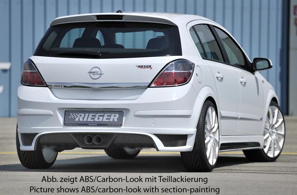 Rieger Heckschürzenansatz für Opel Astra H - Stufenheck 03.04- carbon optik