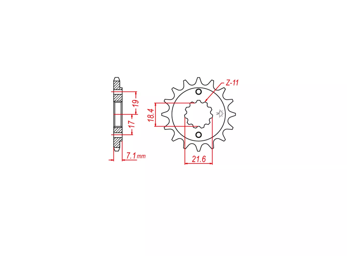 EK-Chain Kettensatz 520 MVXZ-2 für Honda CB300R ab Modelljahr 2019- Farbe Grün