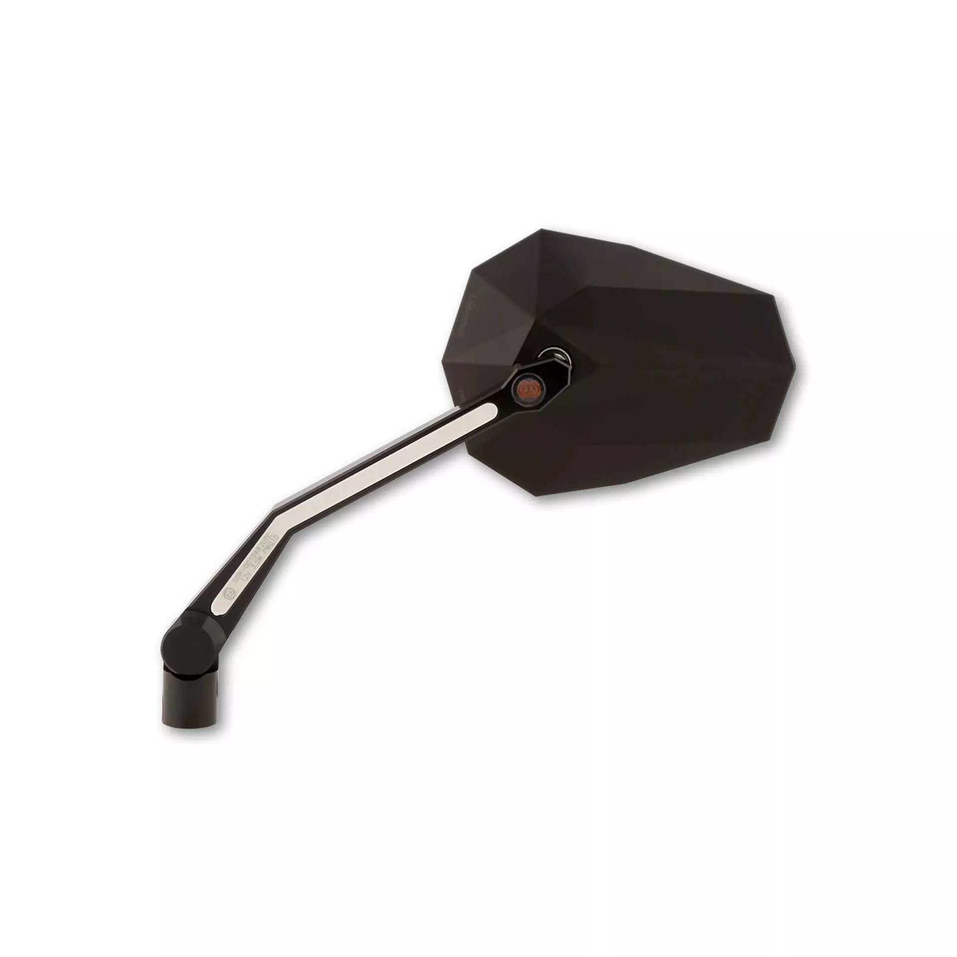 HIGHSIDER pro Handlebar Mirror Stealth -X4 Black With LED Indicator/Position Light (Pair)