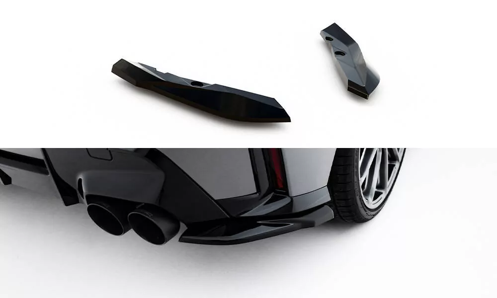 Heck Ansatz Flaps Diffusor V.4 Für BMW M135i F70 Schwarz Hochglanz