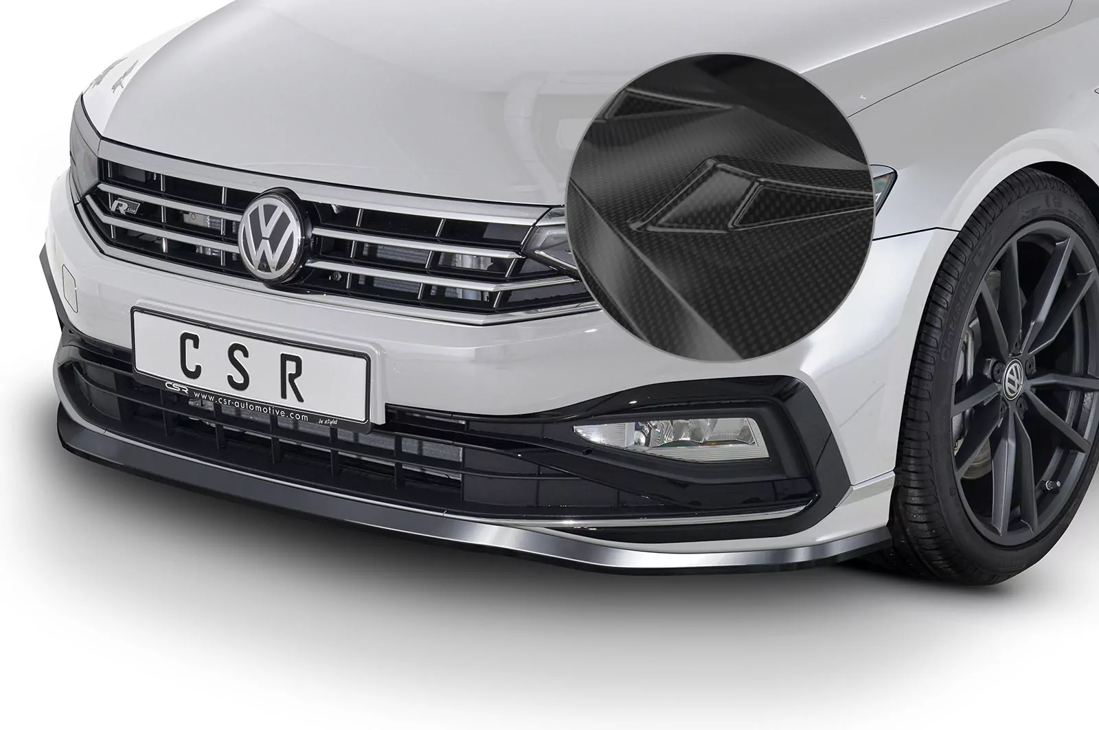 Cup-Spoilerlippe mit ABE für VW Passat B8 Typ 3G CSL362-C Carbon Look Hochglanz