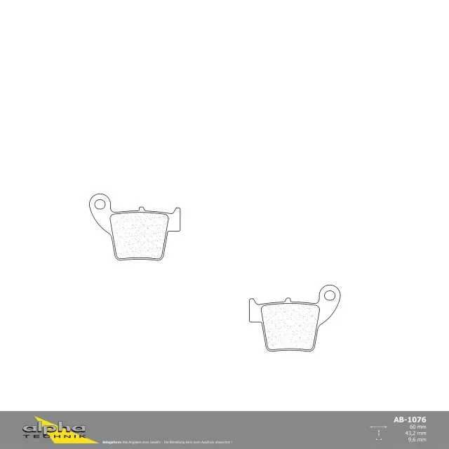 ALPHA TECHNIK Bremsbelag Off-Road ohne ABE