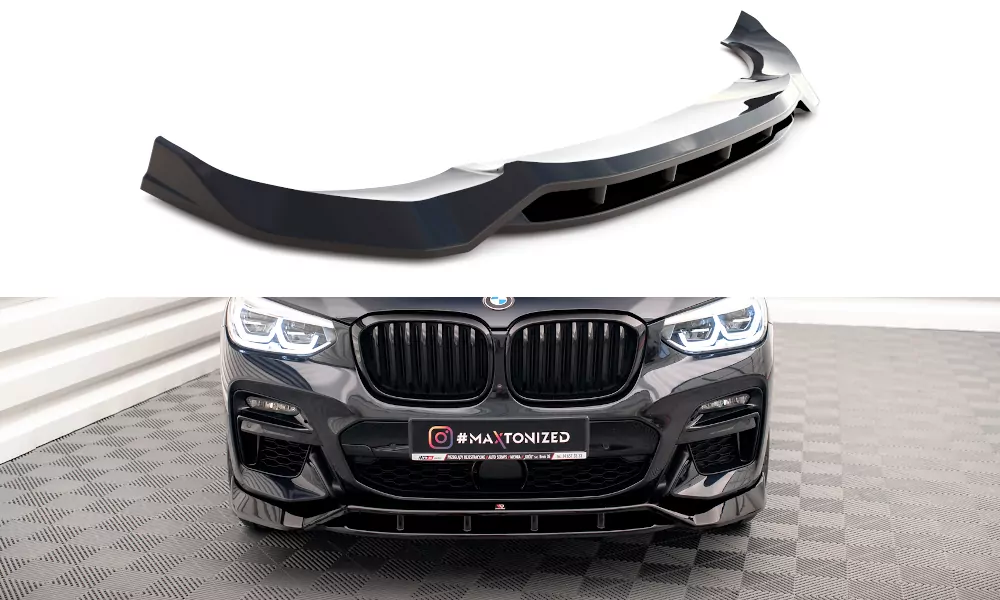 Front Ansatz V.2 Für  BMW X3 M40d / M40i / M-Paket G01  Schwarz Hochglanz