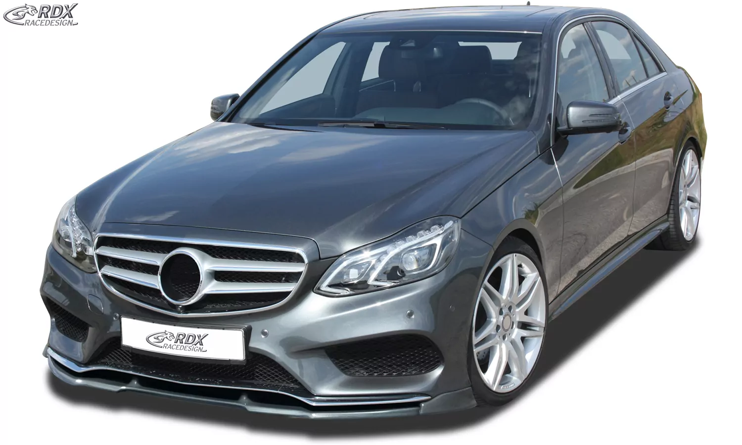 RDX Frontspoiler VARIO-X für MERCEDES E-Klasse W212 AMG-Styling 2013+ (Passend an Fahrzeuge mit AMG-Stylingpaket Frontstoßstange) Frontlippe Front Ansatz Vorne Spoilerlippe